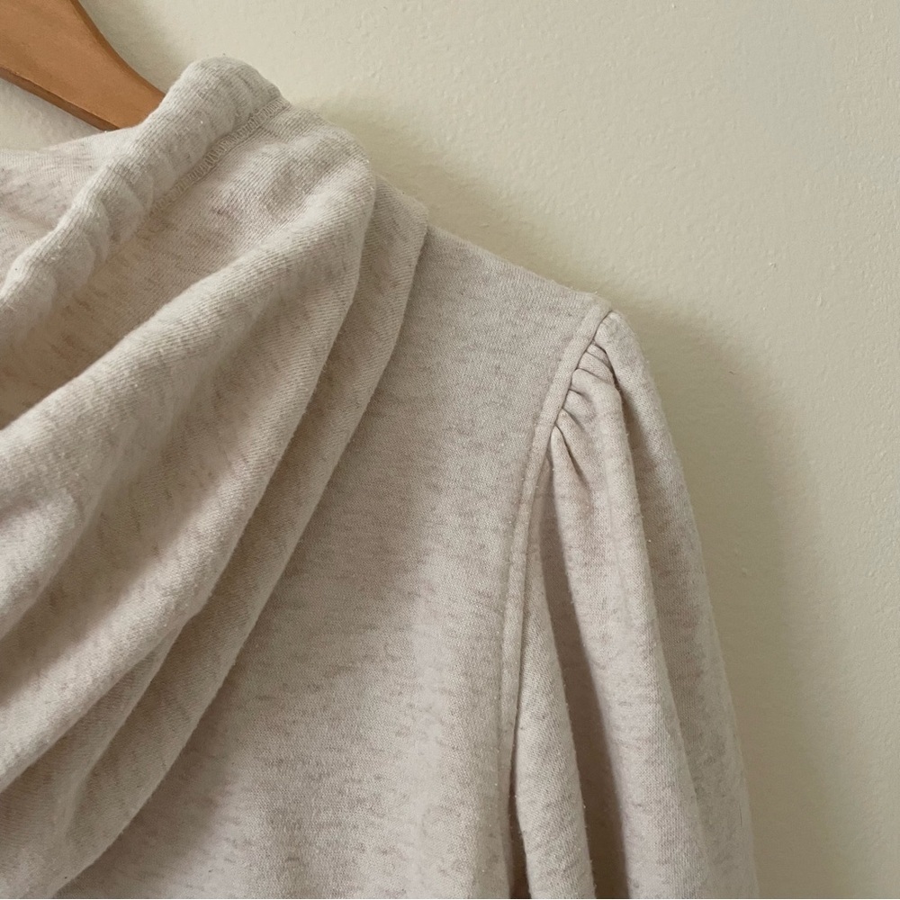 Women’s Zip-Front Hooded Sweater Jacket - Cream - Picture 3 of 6